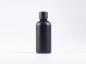 Preview: Schwarzglasflasche 100ml, mit Schraubverschluss & Giessring